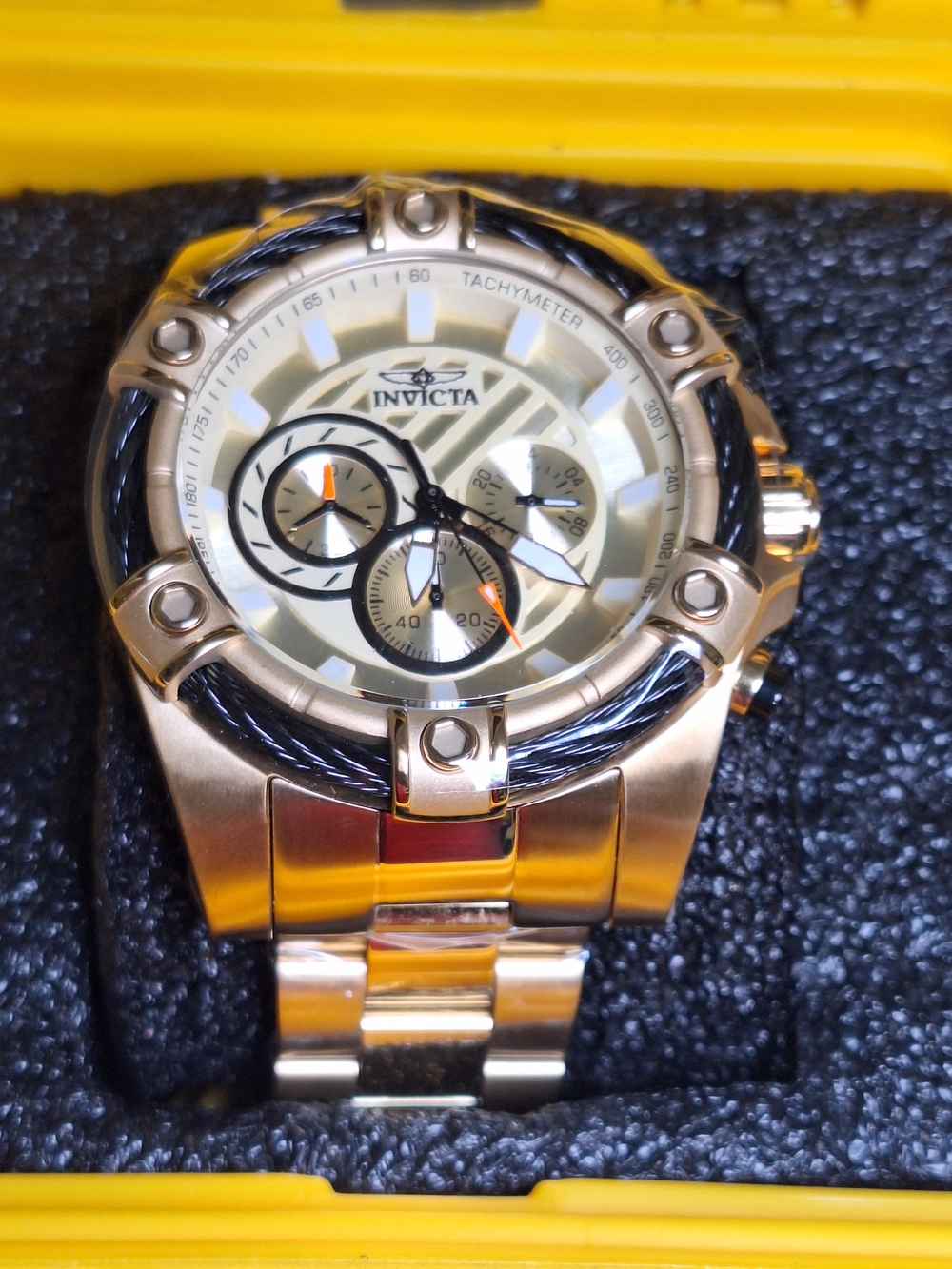 Gold-Tone Stainless Steel Invicta Bolt Ace Chronograph Watch - Gold